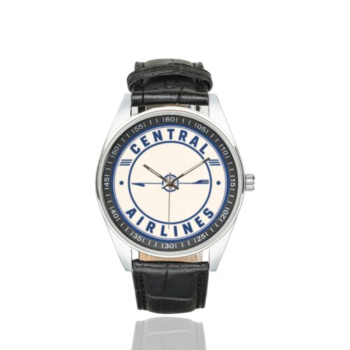 Alternative view of central airlines 02 Men's Casual Leather Strap Watch(Model 211)