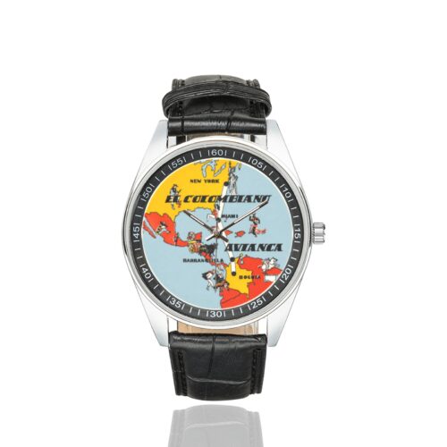 Alternative view of avianca 2 Men's Casual Leather Strap Watch.