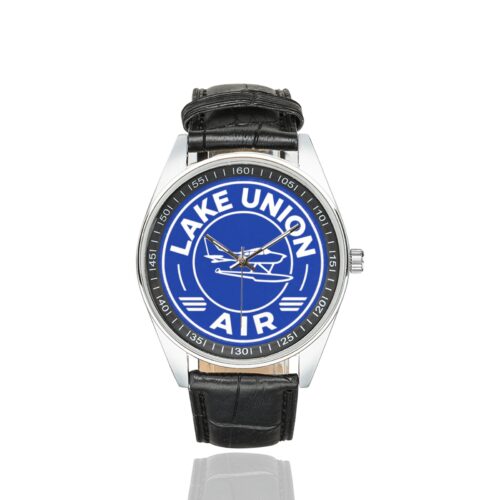 Alternative view of Lake union air Men's Casual Leather Strap Watch.
