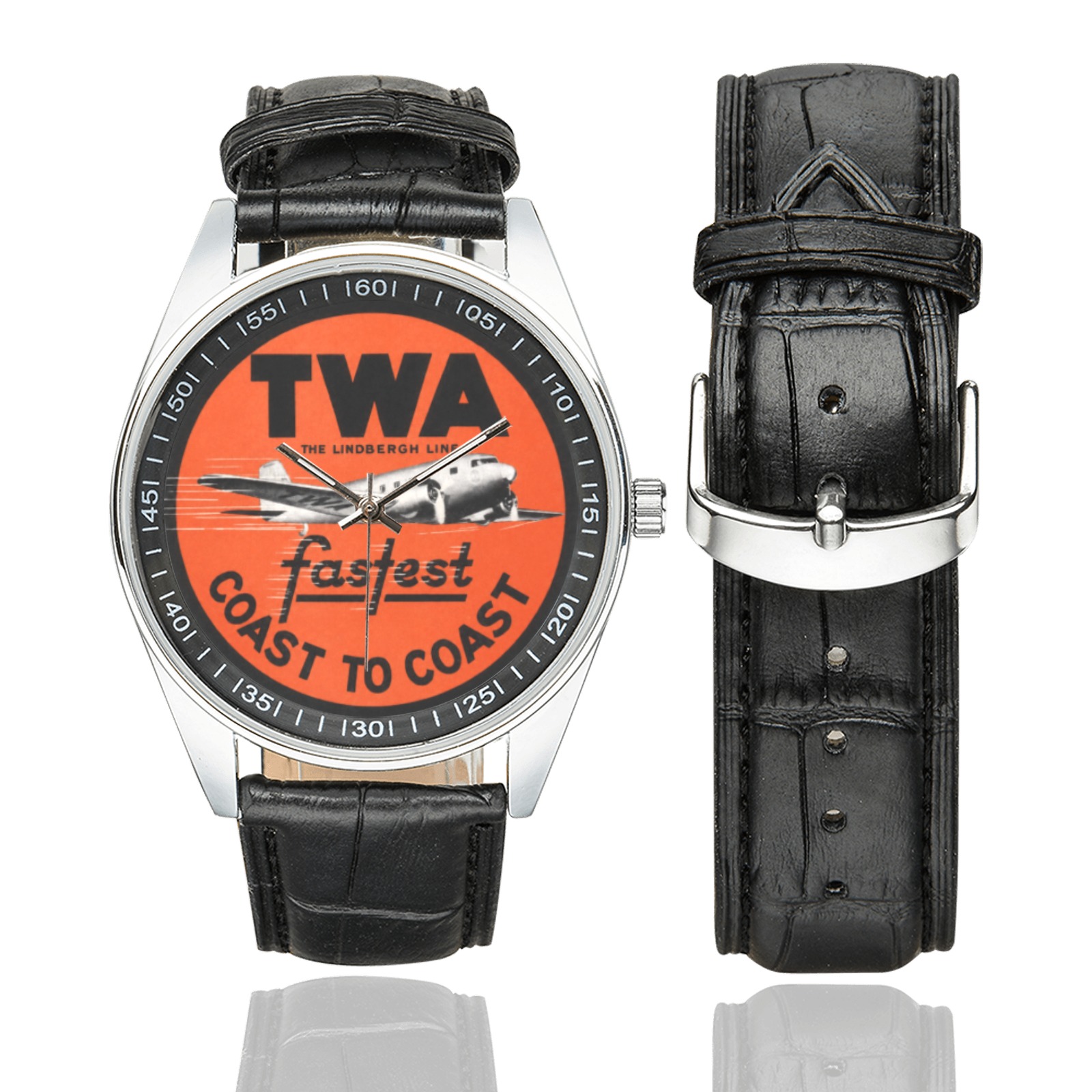 TWA 7 Men's Casual Leather Strap Watch. TWA 7 Men's Casual Leather Strap Watch.