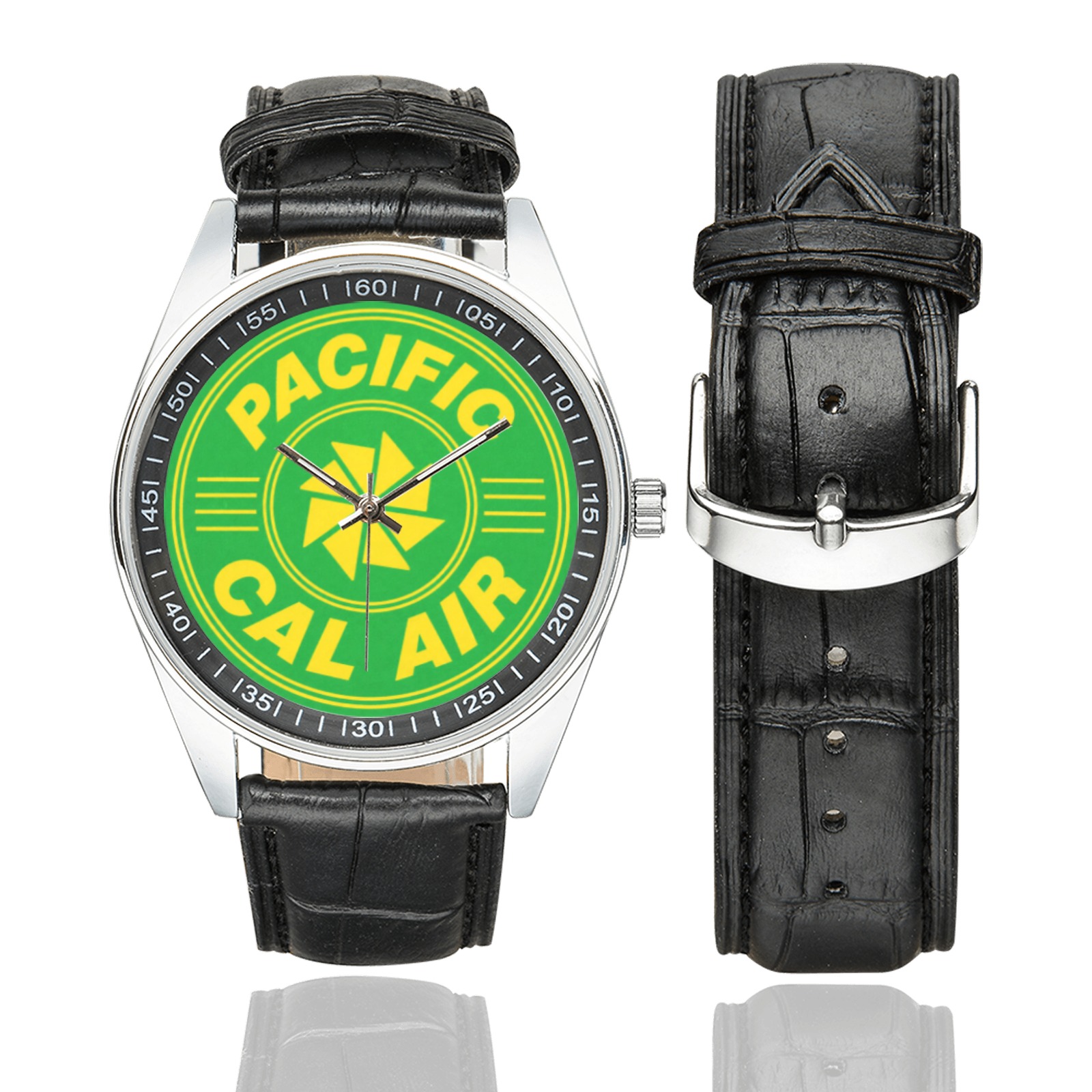Pacific cal air Men's Casual Leather Strap Watch. Pacific cal air Men's Casual Leather Strap Watch.