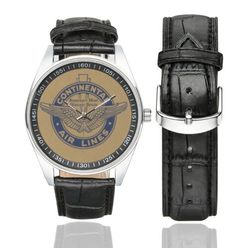Continental Airlines Vintage 04 Men's Casual Leather Strap Watch(Model 211)